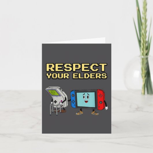 Respect Your Elders Retro Gaming Funny Gamer Contr カード (正面)