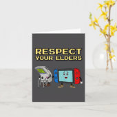 Respect Your Elders Retro Gaming Funny Gamer Contr カード (黄色い花)