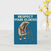 Respect Your Elders Retro Gaming Funny Gamer Contr カード (黄色い花)