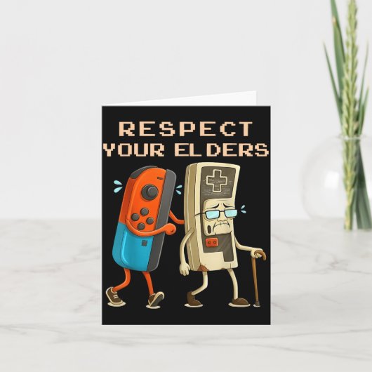 Respect Your Elders Retro Gaming Funny Gamer Contr カード (正面)