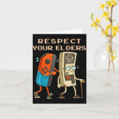 Respect Your Elders Retro Gaming Funny Gamer Contr カード (黄色い花)