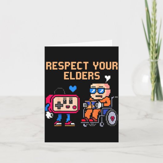 Respect Your Elders Retro Gaming Funny Gamer Contr カード (正面)