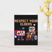 Respect Your Elders Retro Gaming Funny Gamer Contr カード (黄色い花)