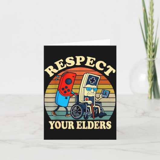 Respect Your Elders Retro Gaming Funny Gamer Contr カード (正面)