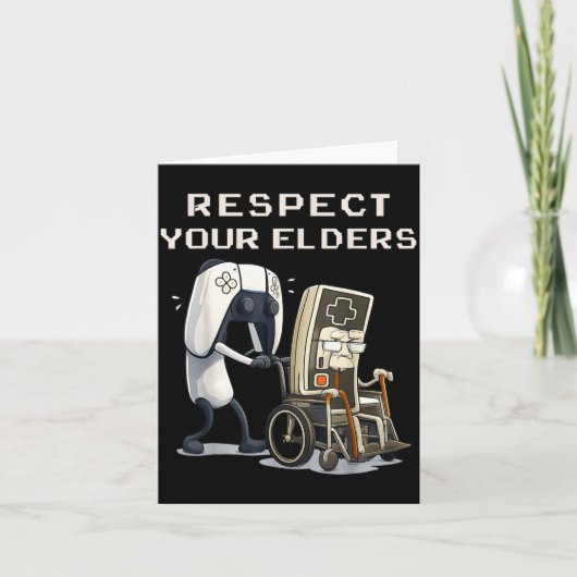 Respect Your Elders Retro Gaming Funny Gamer Contr カード (正面)