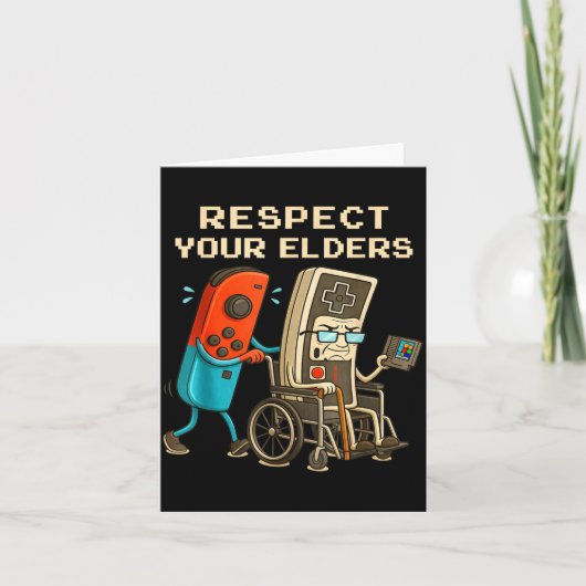 Respect Your Elders Retro Gaming Funny Gamer Contr カード (正面)