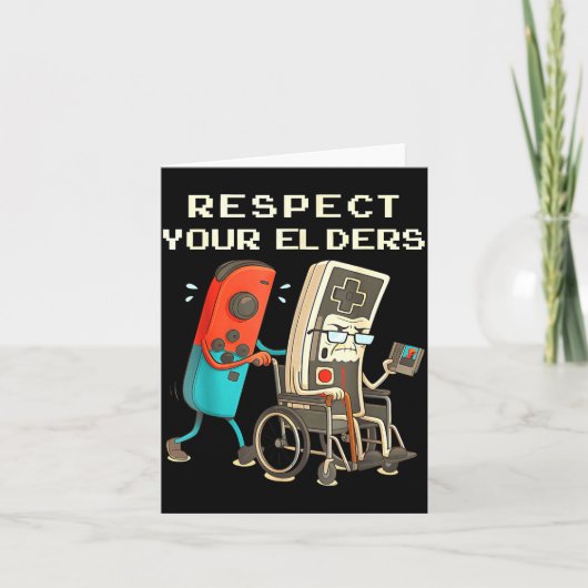 Respect Your Elders Retro Gaming Funny Gamer Contr カード (正面)