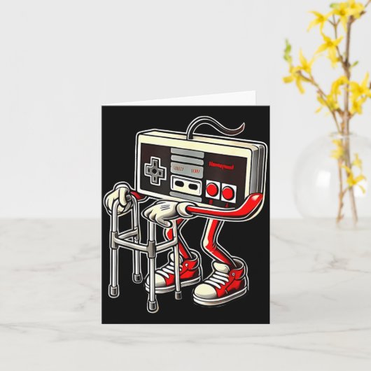 Respect Your Elders Retro Gaming Funny Gamer Contr カード (黄色い花)