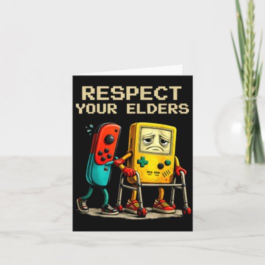 Respect Your Elders Retro Gaming Funny Gamer Contr カード (正面)