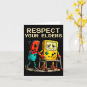 Respect Your Elders Retro Gaming Funny Gamer Contr カード (黄色い花)