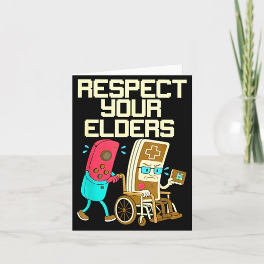 Respect Your Elders Retro Gaming Funny Gamer Contr カード (正面)