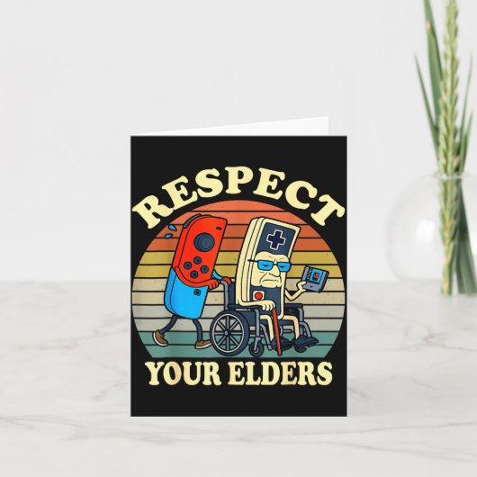Respect Your Elders Retro Gaming Funny Gamer Contr カード (正面)