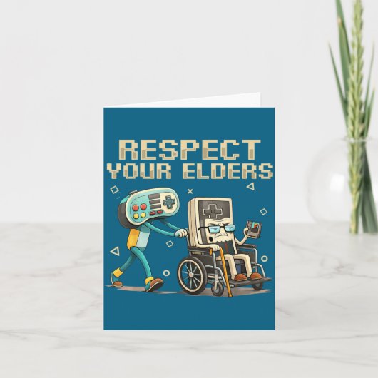 Respect Your Elders Retro Gaming Funny Gamer Contr カード (正面)