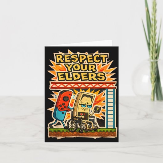 Respect Your Elders Retro Gaming Funny Gamer Contr カード (正面)