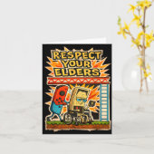 Respect Your Elders Retro Gaming Funny Gamer Contr カード (黄色い花)