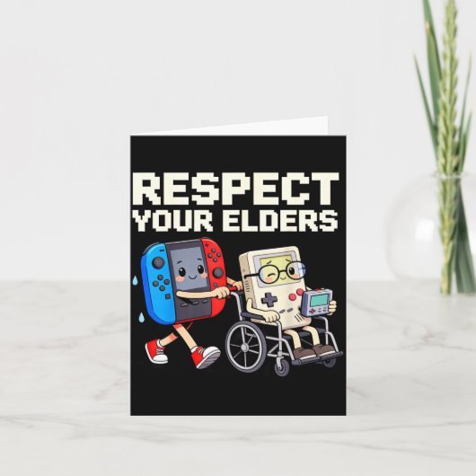 Respect Your Elders Retro Gaming Funny Gamer Contr カード (正面)