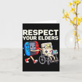 Respect Your Elders Retro Gaming Funny Gamer Contr カード (黄色い花)