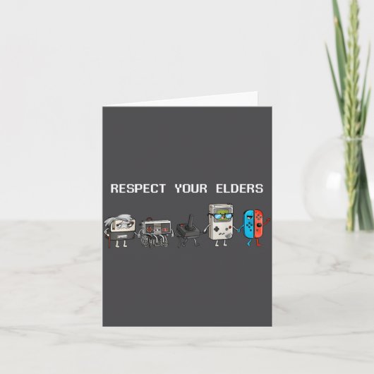 Respect Your Elders Retro Gaming Funny Gamer Contr カード (正面)