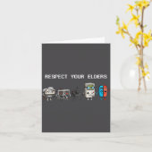 Respect Your Elders Retro Gaming Funny Gamer Contr カード (黄色い花)