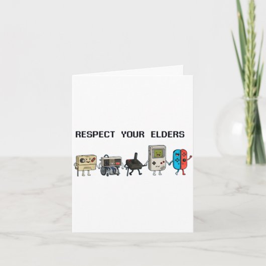 Respect Your Elders Retro Gaming Funny Gamer Contr カード (正面)