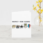 Respect Your Elders Retro Gaming Funny Gamer Contr カード (黄色い花)