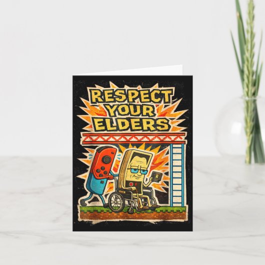 Respect Your Elders Retro Gaming Funny Gamer Contr カード (正面)