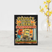 Respect Your Elders Retro Gaming Funny Gamer Contr カード (黄色い花)