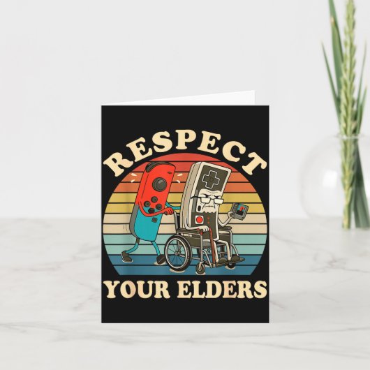 Respect Your Elders Retro Gaming Funny Gamer Contr カード (正面)