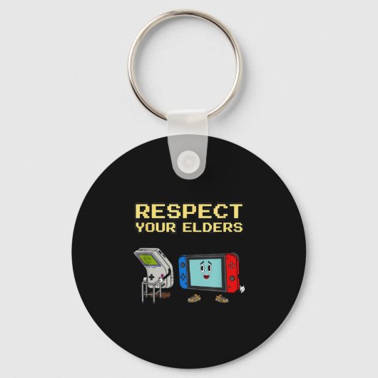 Respect Your Elders Retro Gaming Funny Gamer Contr キーホルダー (正面)