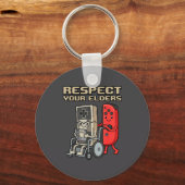 Respect Your Elders Retro Gaming Funny Gamer Contr キーホルダー (正面)
