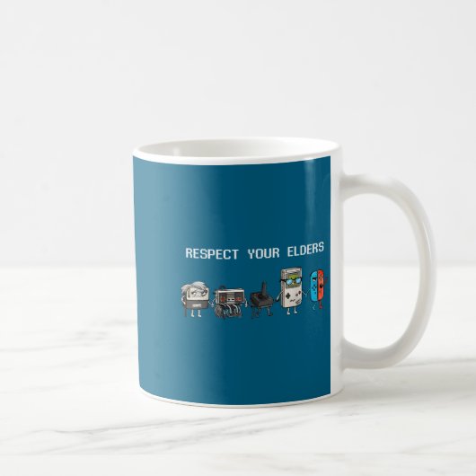Respect Your Elders Retro Gaming Funny Gamer Contr コーヒーマグカップ (右)