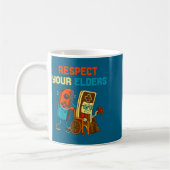 Respect Your Elders Retro Gaming Funny Gamer Contr コーヒーマグカップ (左)