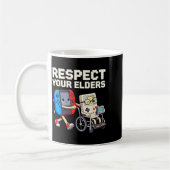 Respect Your Elders Retro Gaming Funny Gamer Contr コーヒーマグカップ (左)