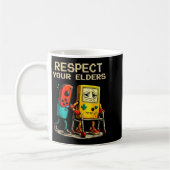 Respect Your Elders Retro Gaming Funny Gamer Contr コーヒーマグカップ (左)