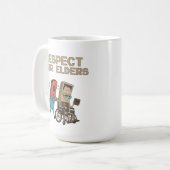 Respect Your Elders Retro Gaming Funny Gamer Contr コーヒーマグカップ (正面左)
