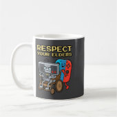 Respect Your Elders Retro Gaming Funny Gamer Contr コーヒーマグカップ (左)