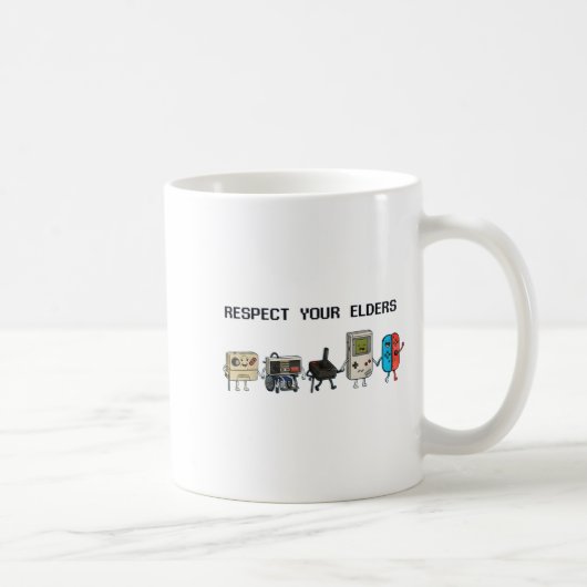 Respect Your Elders Retro Gaming Funny Gamer Contr コーヒーマグカップ (右)