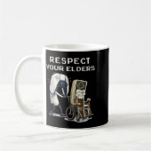 Respect Your Elders Retro Gaming Funny Gamer Contr コーヒーマグカップ (左)