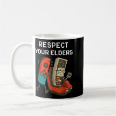 Respect Your Elders Retro Gaming Funny Gamer Contr コーヒーマグカップ (左)