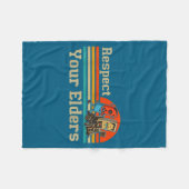 Respect Your Elders Retro Gaming Funny Gamer Contr フリースブランケット (正面(横))
