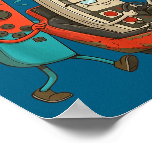 Respect Your Elders Retro Gaming Funny Gamer Contr ポスター (角)