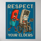 Respect Your Elders Retro Gaming Funny Gamer Contr ポスター (正面)