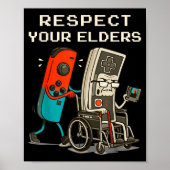 Respect Your Elders Retro Gaming Funny Gamer Contr ポスター (正面)