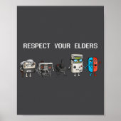 Respect Your Elders Retro Gaming Funny Gamer Contr ポスター (正面)