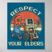 Respect Your Elders Retro Gaming Funny Gamer Contr ポスター (正面)