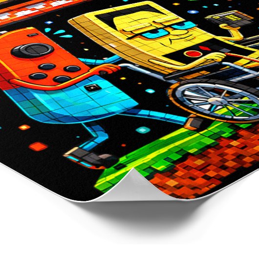 Respect Your Elders Retro Gaming Funny Gamer Contr ポスター (角)