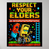 Respect Your Elders Retro Gaming Funny Gamer Contr ポスター (正面)