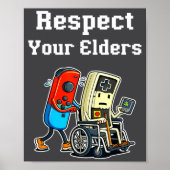 Respect Your Elders Retro Gaming Funny Gamer Contr ポスター (正面)