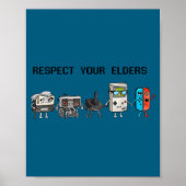 Respect Your Elders Retro Gaming Funny Gamer Contr ポスター (正面)