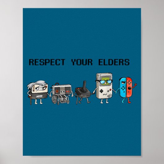 Respect Your Elders Retro Gaming Funny Gamer Contr ポスター (正面)